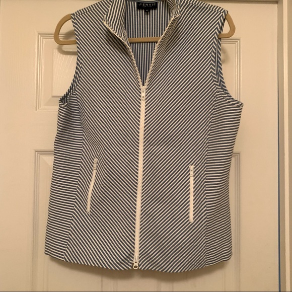 J'ENVIE seersucker blouse Size 12 - Picture 2 of 6